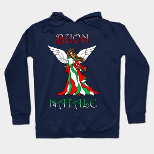 Buon Natale Stained Glass Italian Christmas Angel Hoodie